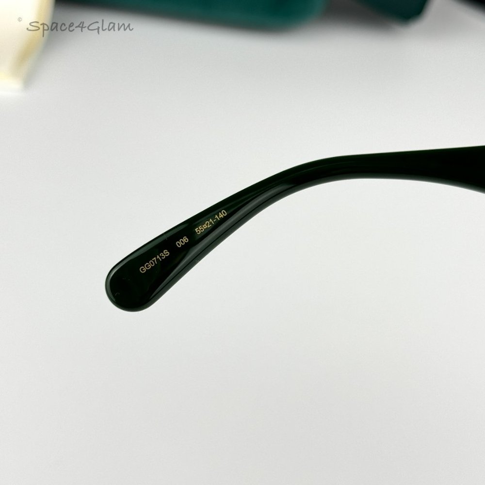 Gucci Woman Sunglasses Black Green Grey Gradient Oversized GG0713S 006 NEW - Picture 6 of 7